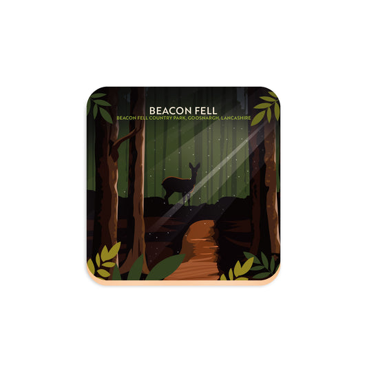 Beacon Fell, Lancashire, Wooden Backed Coaster