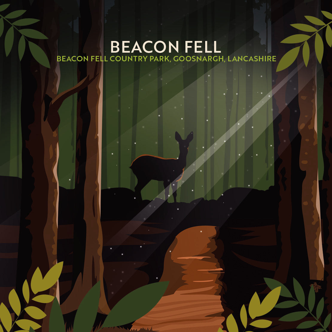 Beacon Fell, Lancashire, Wooden Backed Coaster