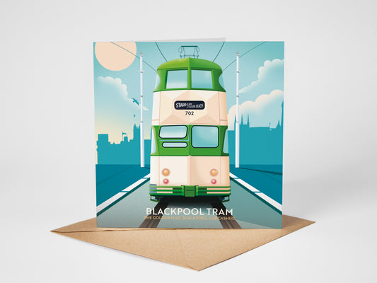 Blackpool Tram, Blackpool, Lancashire, Greetings card