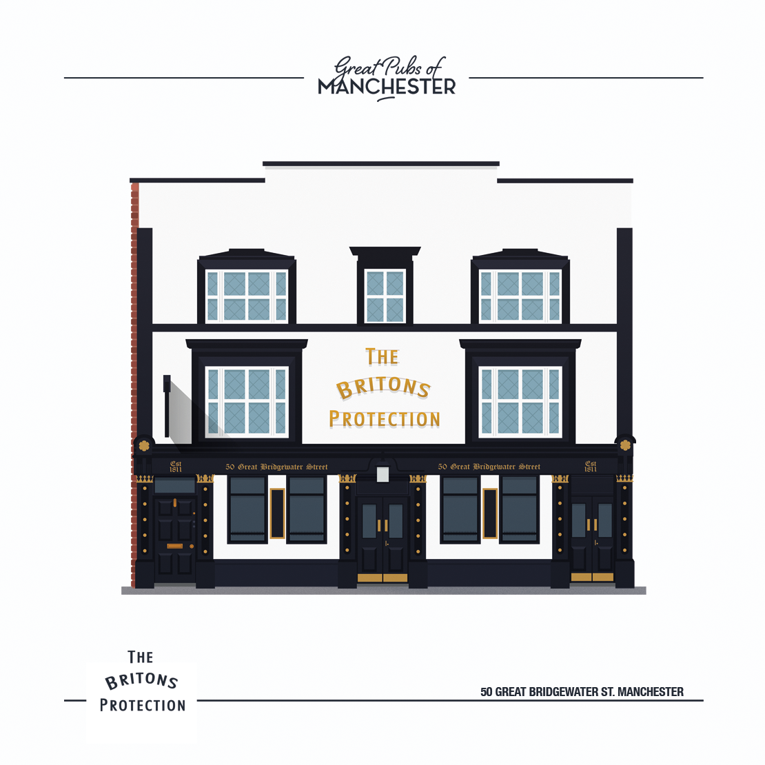 The Britons Protection, Manchester, Wooden Backed Coaster