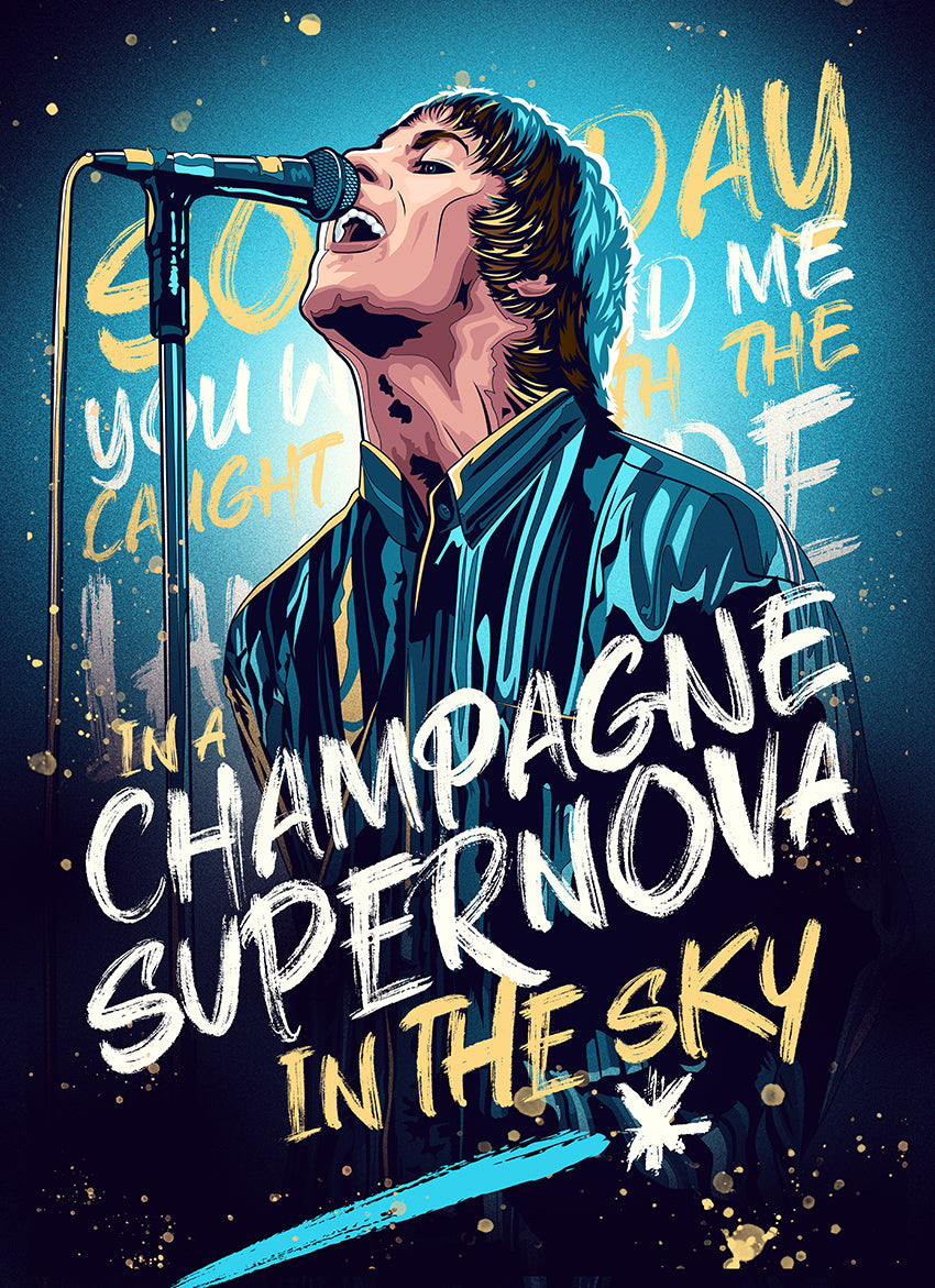 Champagne supernova, Oasis Tea Towel