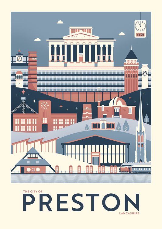 The City of Preston Landmark Art Print
