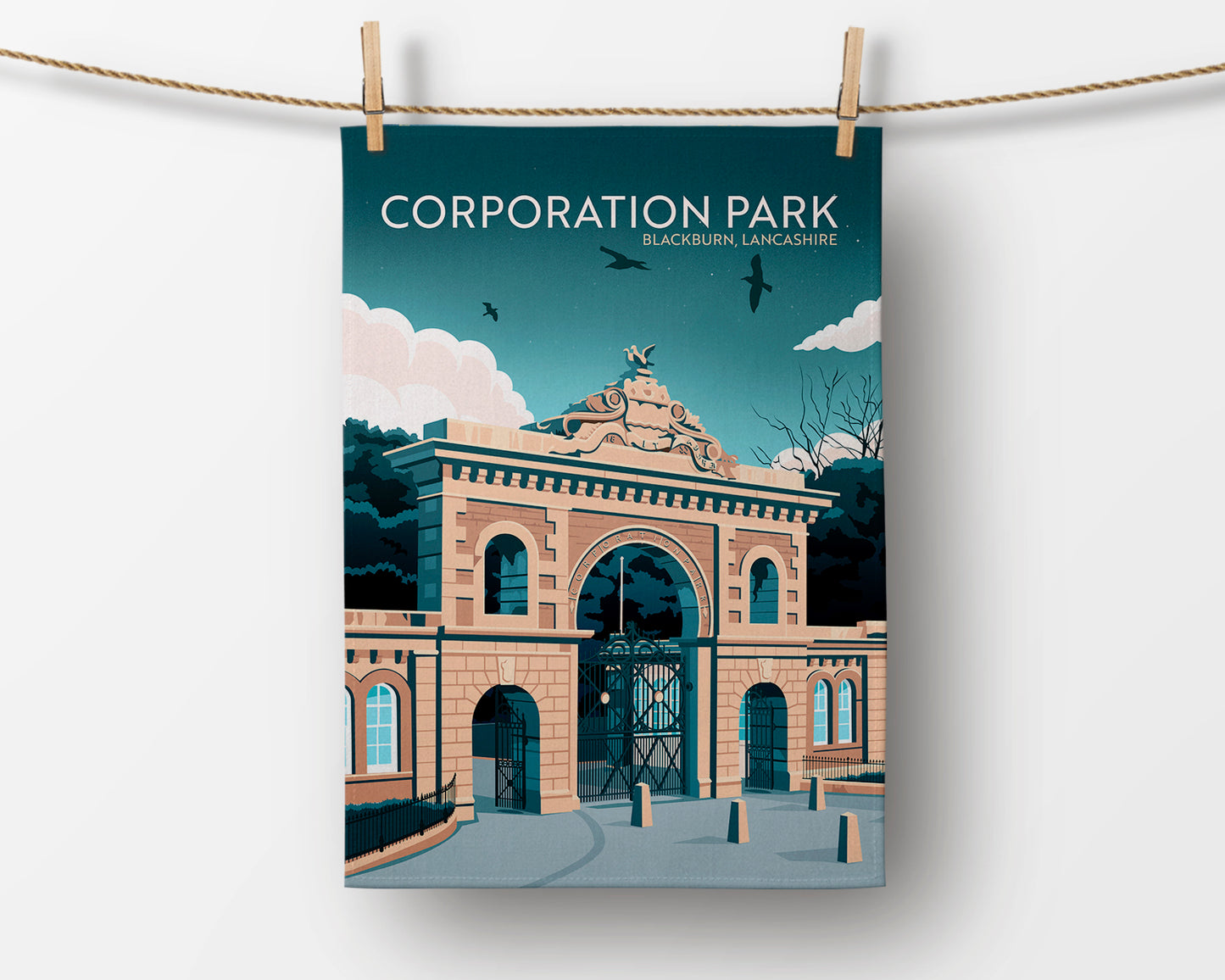 Corporation Park, Blackburn – Illustrated Tea Towel