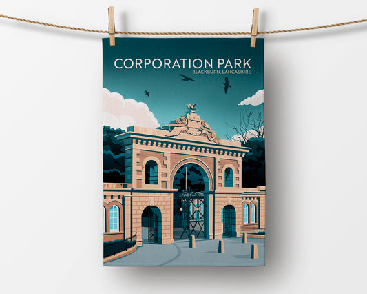Corporation Park, Blackburn – Illustrated Tea Towel
