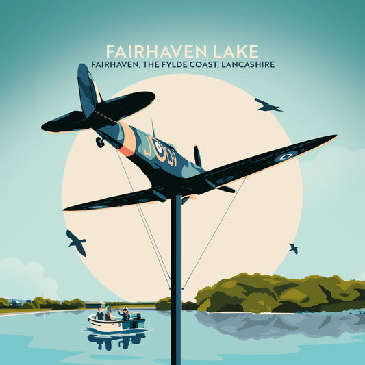 Fairhaven Lake, Fairhaven, Lancashire, Wooden Backed Coaster