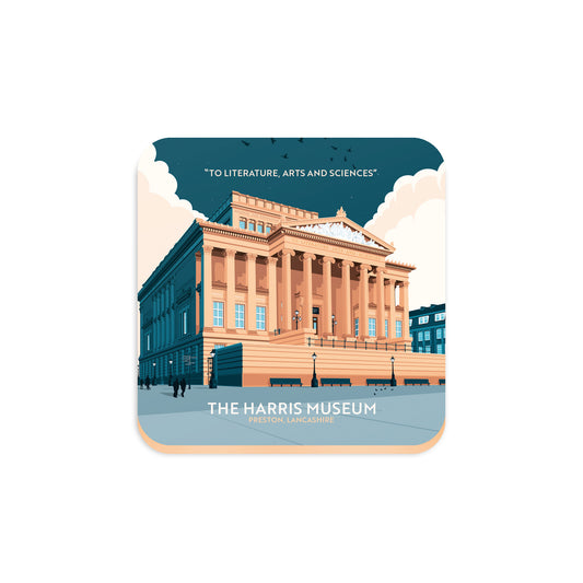 The Harris Museum, Preston, Lancashire, Wooden Backed Coaster