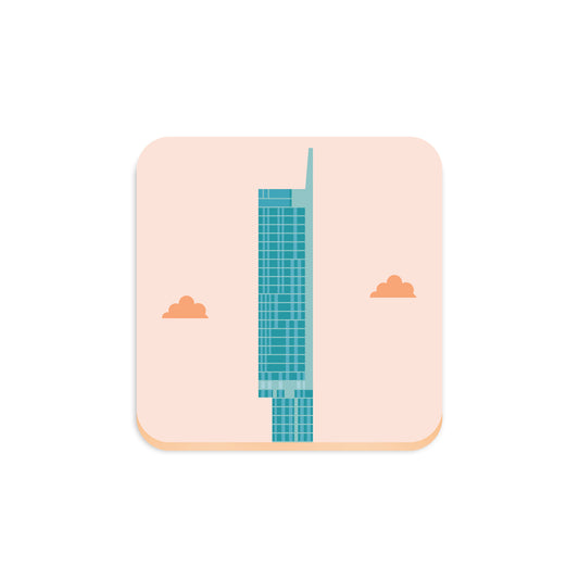 Iconic Beetham Tower, Manchester, Wooden Backed Coaster