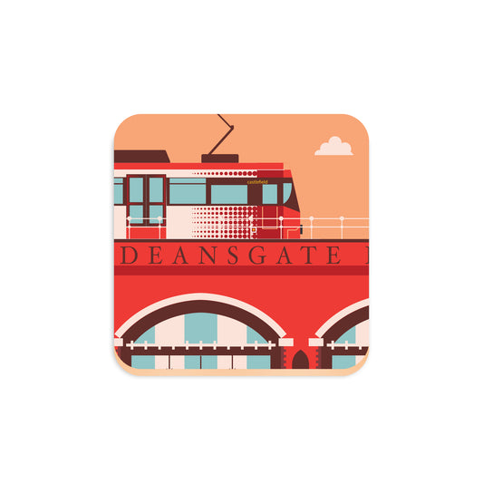 Iconic Deansgate Locks, Manchester, Wooden Backed Coaster