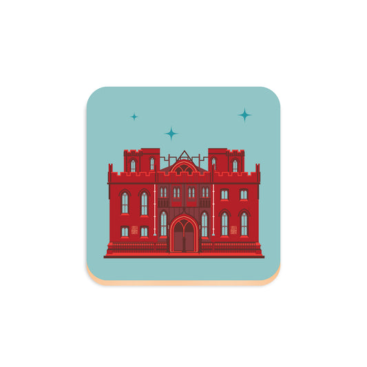 Iconic John Rylands Library, Manchester, Wooden Backed Coaster