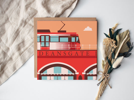 Iconic Deansgate Locks,  Manchester, Greetings card