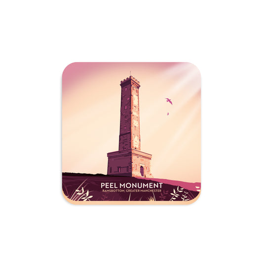 Peel Monument, Ramsbottom, Greater Manchester, Wooden Backed Coaster
