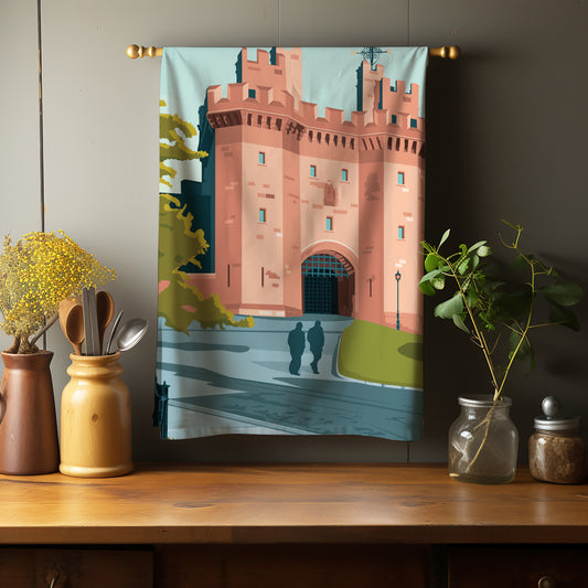 Lancaster Castle, Lancaster, Lancashire, Tea Towel