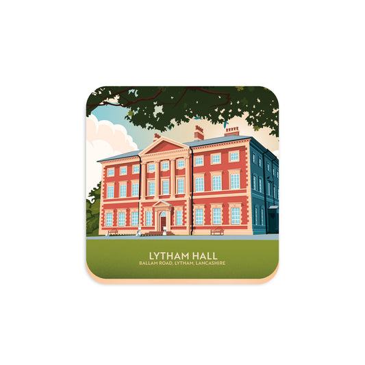 Lytham Hall, Lancashire, Wooden Backed Coaster