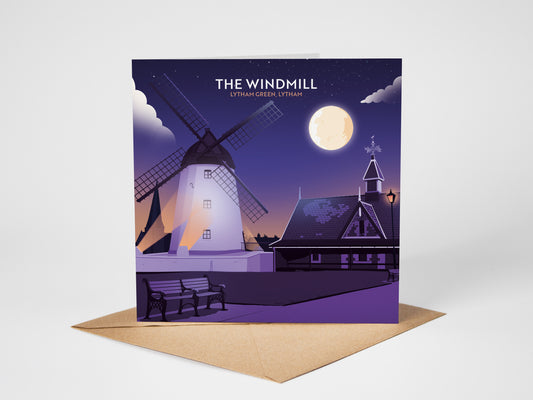 Lytham Windmill (eve), Lancashire Greetings card