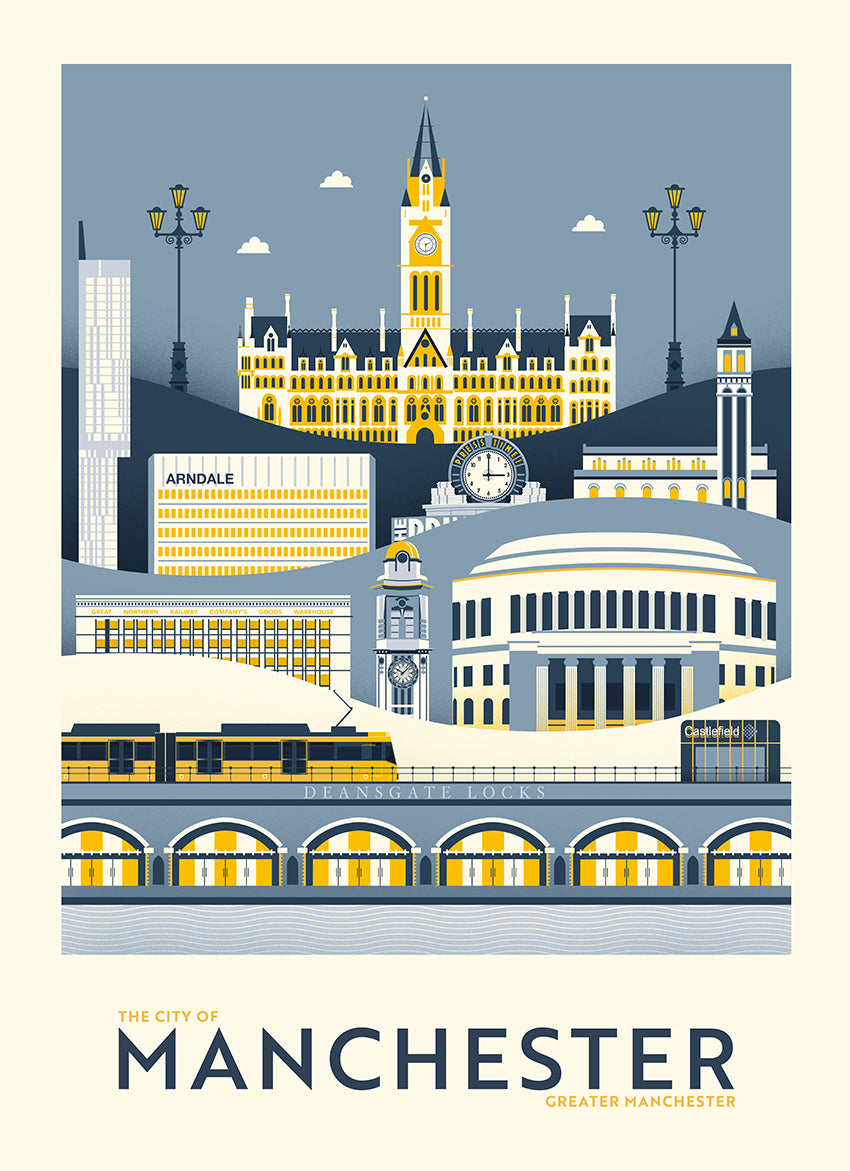 The City of Manchester – Illustrated Tea Towel