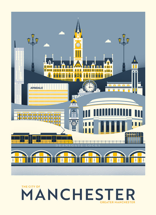 The City of Manchester – Illustrated Tea Towel
