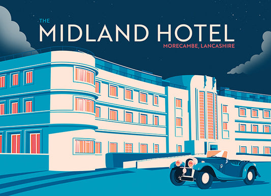 The Midland Hotel, Morecambe, Lancashire Tea Towel