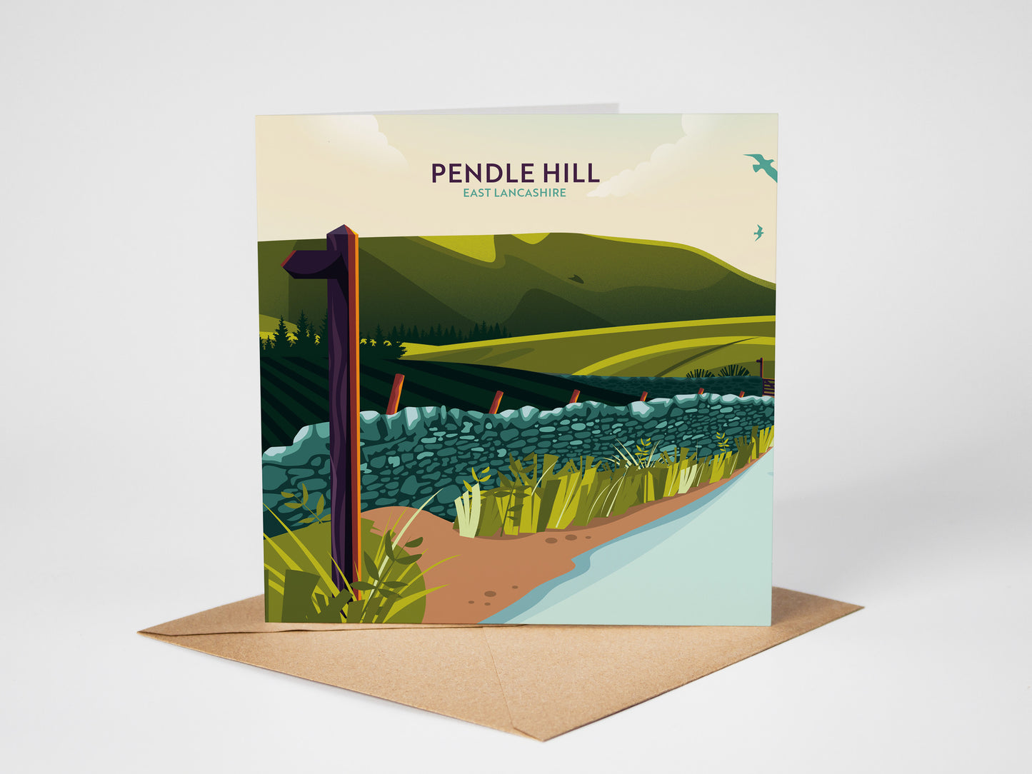 Pendle Hill, Pendle, Lancashire, Greetings card