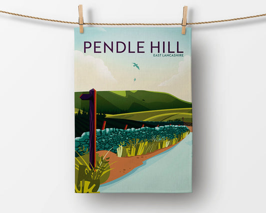 Pendle Hill, Lancashire, Tea Towel