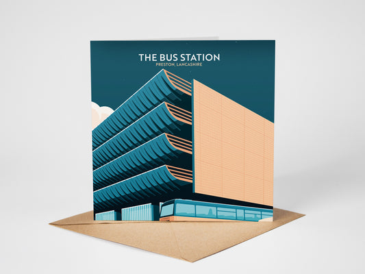 Preston Bus Station, Preston, Lancashire Greetings card