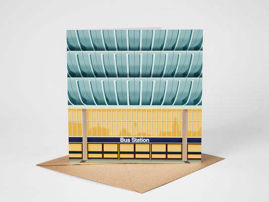 Preston Bus Station (face on), Preston, Lancashire Greetings card