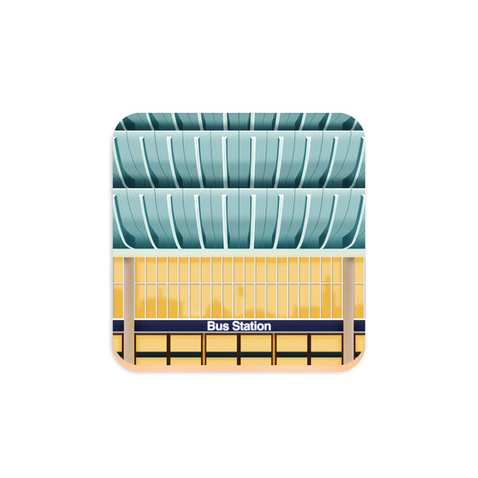 Preston Bus Station (face on), Preston, Lancashire, Wooden Backed Coaster