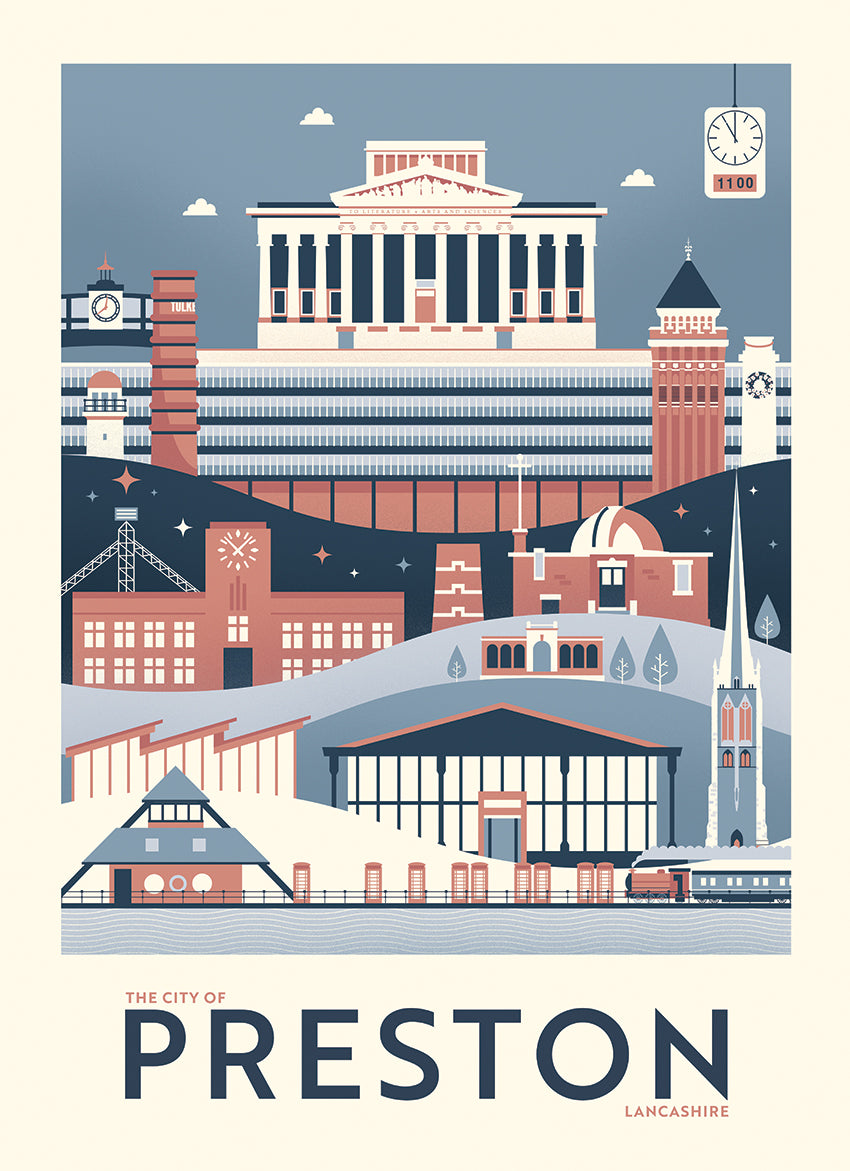The City of Preston – Illustrated Tea Towel