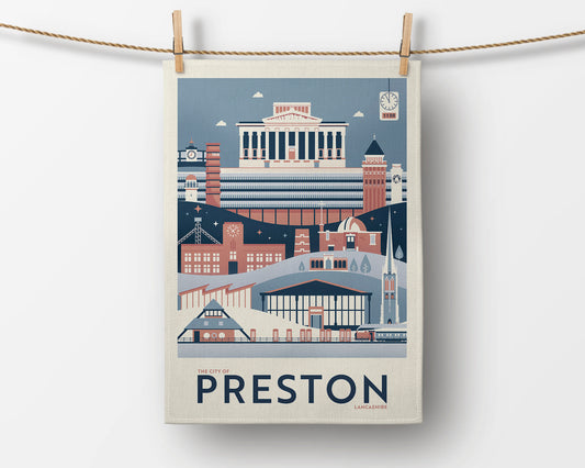 The City of Preston – Illustrated Tea Towel