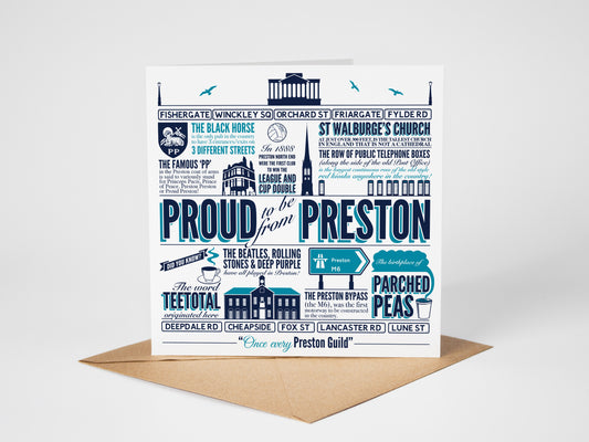 Proud to be from Preston Greetings card
