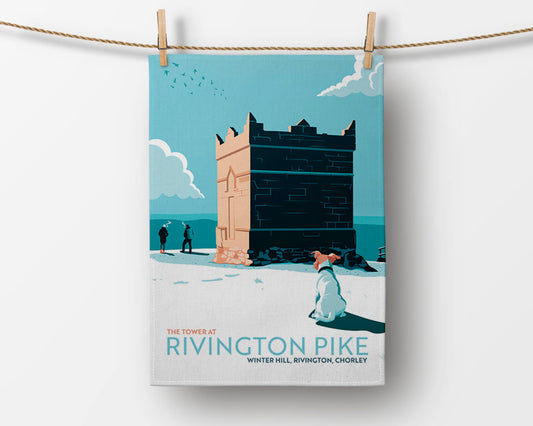 The Tower at Rivington Pike, Rivington, Lancashire, Tea Towel