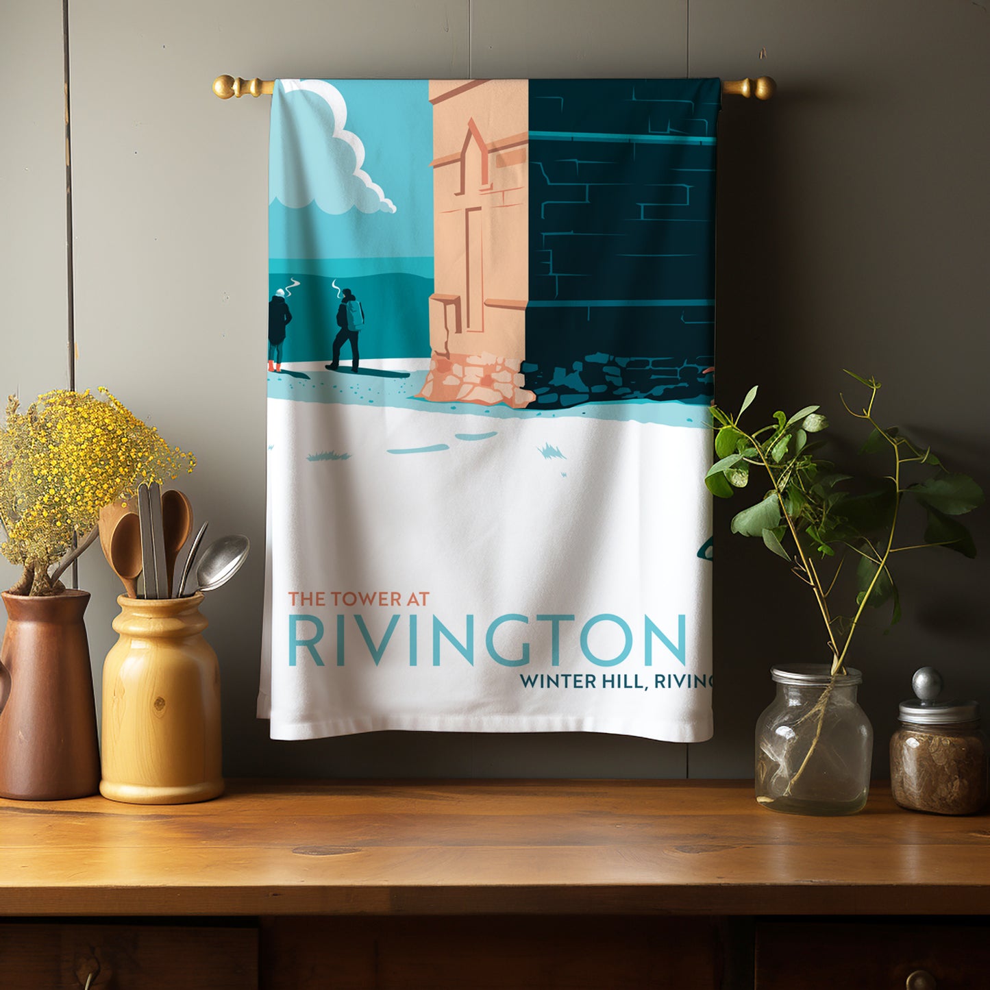 The Tower at Rivington Pike, Rivington, Lancashire, Tea Towel