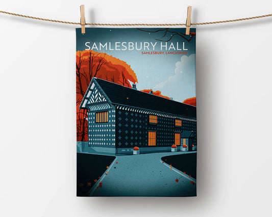 Samlesbury Hall, Preston, Lancashire, Tea Towel