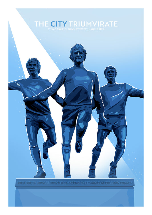 The City Triumvirate – Manchester City Art Print
