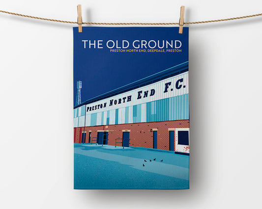 The Old Ground, Preston North End, Deepdale, Preston, Lancashire, Tea Towel