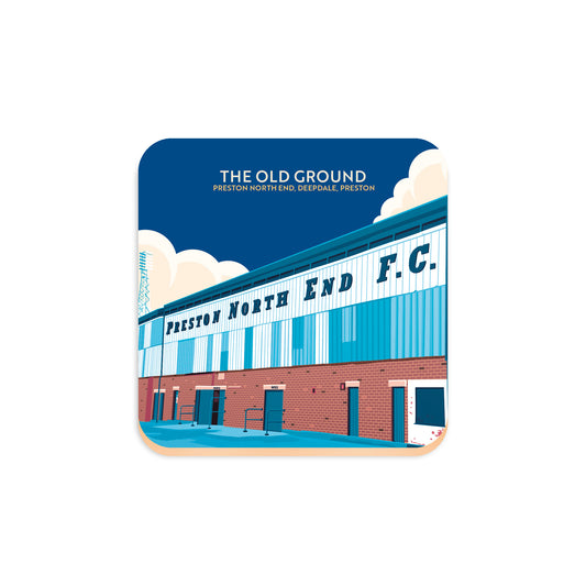 The Old Ground, Deepdale, Preston North End, Preston, Lancashire, Wooden Backed Coaster