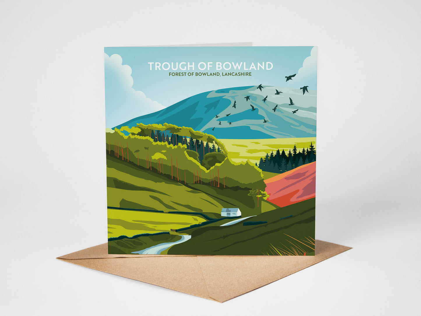 Trough of Bowland, Forest of Bowland, Lancashire, Greetings card