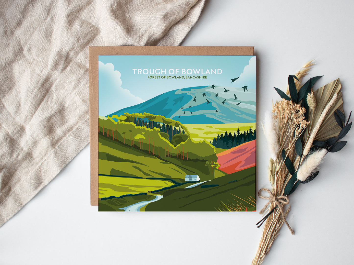 Trough of Bowland, Forest of Bowland, Lancashire, Greetings card