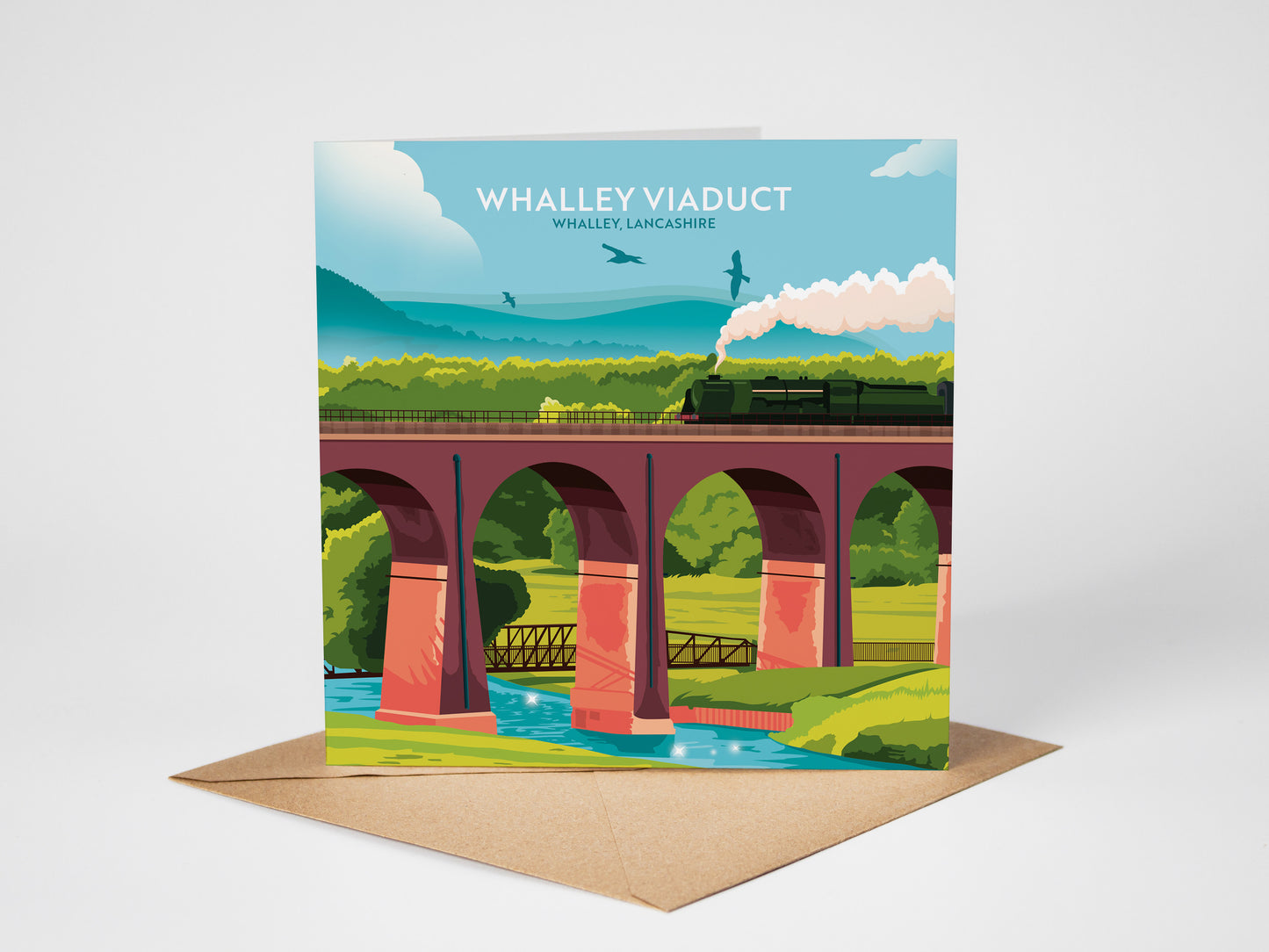 Whalley Viaduct, Lancashire, Greetings card